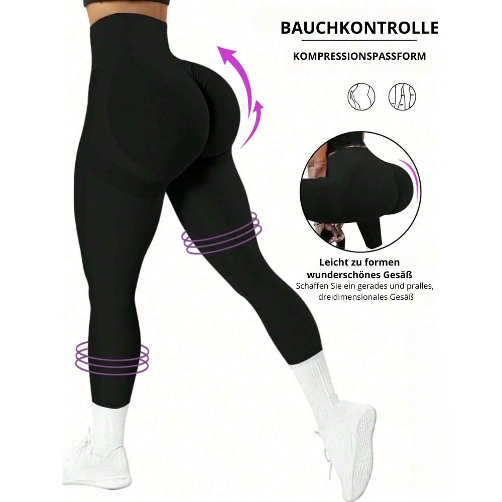Camille™ - Högmidjade leggings med rumplyft, magstöd och sidofickor